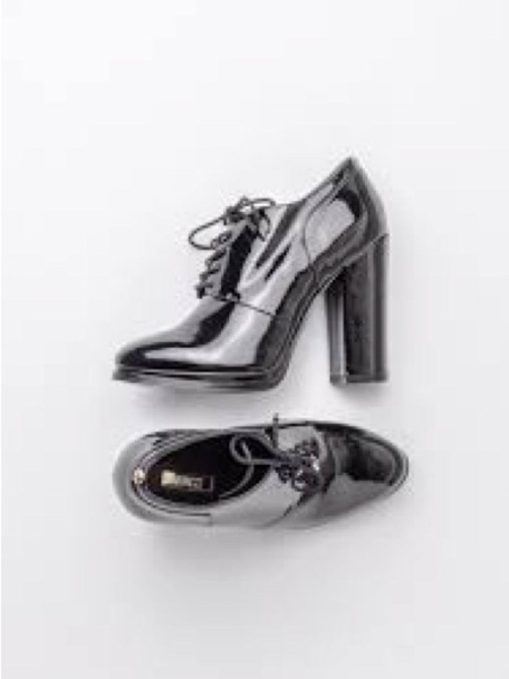 Guess Women's Black Patent Lace-Up Heeled Booties